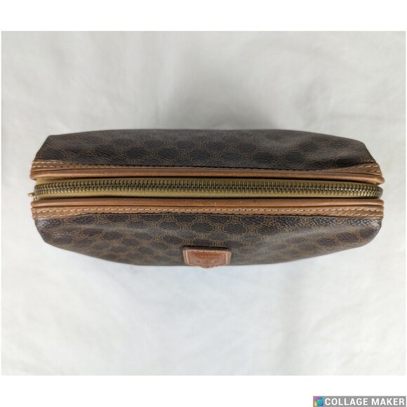 Authentic Celine Macadam Vintage Clutch Bag Brown Beige Pouch Made in Italy - Picture 9 of 12